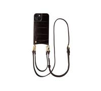 Selencia Selencia Nova coque arrière en cuir véritable avec porte-cartes pour iPhone 14 / 13 Dark Chocolate Brun foncé