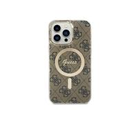 Coque Arrière pour iPhone 14 Pro Max à Motif 4G MagSafe Marron