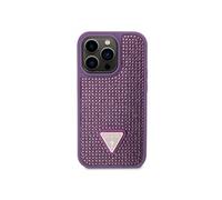 Guess Coque Arrière pour iPhone 15 Pro Orné dees Pierres Violet