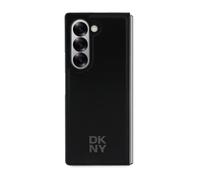Coque DKNY Cuir Samsung Galaxy Z Fold6 - Logo Métal Empilé, MagSafe, Noir