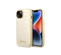 Coque arrière rigide pour iPhone 14 Plus - Croco - Or