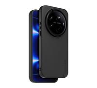 Made For Xiaomi Coque arrière semi-rigide pour Xiaomi 17 Ultra TPU effet cuir PU touché peau Noir