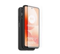 Coque arrière semi-rigide et Protège-écran en verre trempé Casr Noir et Transparent pour Motorola Moto E15 et G05