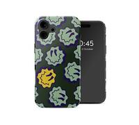 Coque arrière Vivid avec MagSafe pour iPhone 16 - Wavy Smiley Green