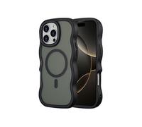 Selencia Coque arrière Wavy avec MagSafe pour Apple iPhone 16 Pro Max - Noir