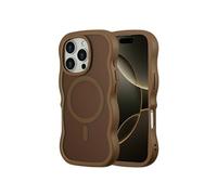 Selencia Coque arrière Wavy avec MagSafe pour Apple iPhone 16 Pro - Mocha Brown