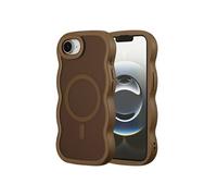 Selencia Selencia Coque arrière Wavy avec MagSafe iPhone 16e Mocha Brown Marron