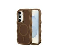 Selencia Coque arrière Wavy avec MagSafe pour Samsung Galaxy S25 / S24 - Mocha Brown