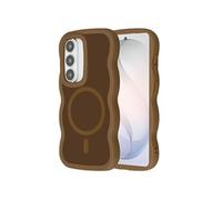 Selencia Selencia Coque arrière Wavy avec MagSafe Samsung Galaxy S26 Mocha Brown Multicolore