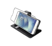 - Coque Asus Zenfone 4 Max ZC554KL (Pro, Plus) Etui Housse Portefeuille PU Cuir, Noir + Film protection écran en VERRE Trempé [Dimensions PRECISES
