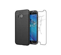 - Coque Asus Zenfone 4 Selfie Pro ZD552KL Etui Housse Silicone TPU Souple Anti-Choc Motif Cuir Anti-dérapante, Noir + Film protection écran en VERRE