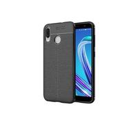 - Coque Asus Zenfone Max (M1) ZB555KL Etui Housse Silicone TPU Souple Anti-Choc Motif Cuir Anti-dérapante, Noir [Dimensions PRECISES Smartphone :