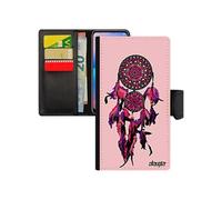 Coque attrape reve iPhone XR rabat porte cartes telephone Rose mandala hippie 4G ethnique portable cadeau fete des meres plume