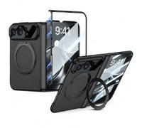 Coque avec Anneau Rotatif pour iPhone Duo, Support Pliable - Noir | Fixation magnétique arrière, contour d’écran discret, accès direct à l’écran avant, pourtour caméra surélevé
