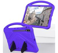 Coque avec béquille pour enfants compatible avec Samsung Galaxy Tab S10 Ultra 14,6" 2024 SM-X920 - Légère - Résistante aux chocs - Protection contre les chocs - Avec bandoulière + poignée - Violet