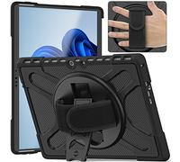 Coque avec béquille rotative à 360° pour Microsoft-Surface-Pro-8 13" 2021 Housses - Hybride Anti-Choc Étui avec poignée de Support rotative - Compatible avec Clavier Type Cover (Noir)