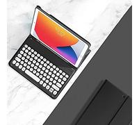 Coque avec clavier pour Galaxy Tab S6 Lite - Avec support pour stylet - Magnétique et détachable - Touches rondes sans fil - Pour Samsung Galaxy Tab S6 Lite 10,4" 2020 (SM-P610/P615) - Noir