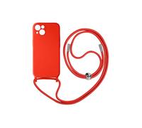 Coque Cordon pour iPhone 13 Semi-rigide avec Lanière Tour du Cou 80cm Rouge