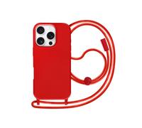 Avizar Coque Cordon Semi Rigide Soft touch pour iPhone 16 Pro Rouge