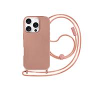 Coque Cordon Semi Rigide Soft touch pour iPhone 16 Pro Rose champagne