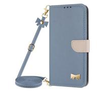 Coque avec Cordon pour Samsung Galaxy A17 5G /A26,Coque Etui avec Porte Carte à Rabat Clapet Portefeuille en Cuir Pochette Antichoc Flip Case Étui Cover Housse Protection Complète Coque,Bleu clair