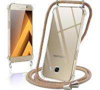 Coque Avec Cordon Pour Samsung Galaxy A5 2017 5,2"", Collier Réglable Téléphone Étui Portable Lanyard Case Transparent Ultra Souple Silicone Tpu Housse Antichoc Protection Cover, Jaune