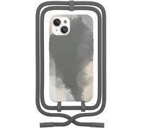 Coque avec cordon WOODCESSORIES iPhone 13 mini Tour de cou gris foncé