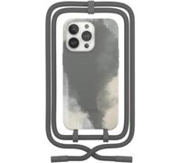 Coque avec cordon WOODCESSORIES iPhone 13 Pro Tour de cou gris foncé