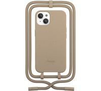 Coque avec cordon WOODCESSORIES iPhone 14 Plus Tour de cou Taupe