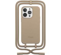 Coque avec cordon WOODCESSORIES iPhone 14 Pro Tour de cou Taupe