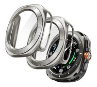 Coque avec protection d'écran pour montre-KAL-2 Pièces Coques Spour amsung Galaxy Watch Ultra 47mm,PC + Verre Trempé,Titane Naturel