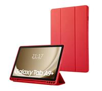 Coque avec rabat Smart pour Samsung Galaxy Tab A9+ Plus couleur rouge