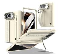 Coque avec Support à 180° pour iPhone Duo, Protège-Écran, Dragonne - Blanc | Visionnage Portrait et Paysage, Pourtour de Caméra Surélevé, Structure Avant-Arrière, Accès aux Ports et Commandes Latérales