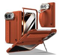 Coque avec Support à 180° pour iPhone Duo, Protège-Écran, Dragonne - Marron | Visionnage Portrait et Paysage, Pourtour de Caméra Surélevé, Structure Avant-Arrière, Accès aux Ports et Commandes Latérales
