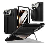 Coque avec Support à 180° pour iPhone Duo, Protège-Écran, Dragonne - Noir | Visionnage Portrait et Paysage, Pourtour de Caméra Surélevé, Structure Avant-Arrière, Accès aux Ports et Commandes Latérales