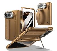 Coque avec Support à 180° pour iPhone Duo, Protège-Écran, Dragonne - Or | Visionnage Portrait et Paysage, Pourtour de Caméra Surélevé, Structure Avant-Arrière, Accès aux Ports et Commandes Latérales