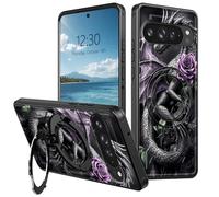 Coque avec support magnétique à 360° pour Google Pixel 9/9 Pro 6,3", coque de téléphone résistante aux chocs, couverture complète, prend en charge le support magnétique de voiture et le chargement
