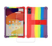 Coque + avec Verre Trempé écran Glass pour Blackview Tab 80 (10.1"), Housse Etui Flexible Protection Souple Silicone Gel Sept Couleurs TPU Case Cover pour - Sept Couleurs