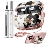 Coque avec verrou de sécurité pour Galaxy Buds Pro 3/Galaxy Buds 3 - Avec kit de nettoyage et porte-clés, coque pour femme et fille, motif floral mignon pour femme et fille, comme support de téléphone