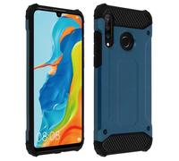 Coque et étui téléphone mobile Avizar Coque pour Huawei P30 Lite Design Relief Bi-matière Robuste Antichute 18m Bleu Nuit