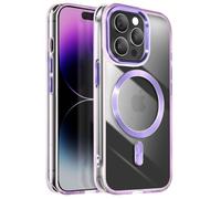 Coque - AVIZAR - iPhone 14 Pro Max - Dos Cristal Color - Violet - Anti-jaunissement