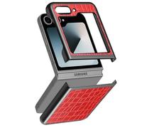 Coque - AVIZAR - Samsung Galaxy Z Flip 6 - Anti-traces - Rouge - Design croco