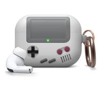 Coque AW5 Compatible avec Apple AirPods Pro, Étui Conception de Console de Jeux, Case Cover avec Mousqueton (Gris)