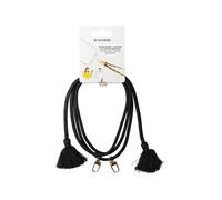 Coque bandoulière noire avec pompons