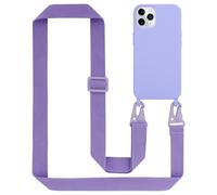 Tour de cou chaîne pour Apple iPhone 11 PRO MAX en LIQUID LIGHT PURPLE Housse de protection en silicone avec cordelette réglable