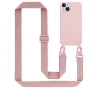 Tour de cou chaîne pour Apple iPhone 13 en LIQUID PINK Housse de protection en silicone avec cordelette réglable
