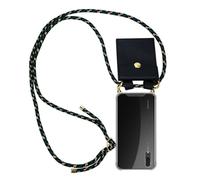 Tour De Cou Chaîne Pour Huawei P20 En Camouflage Housse De Protection Étui En Silicone Avec Anneaux Dorés, Cordon Et Étui Amovible