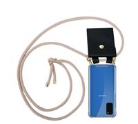 cadorabo Coque Collier pour Samsung Galaxy S20 in Or Rose PERLÉ - Housse Protection en Silicone Transparent avec Anneaux Dorés, Cordon pour Mettre Autour de Cou et Etui Détachable