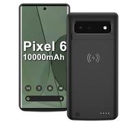Coque Batterie pour Google Pixel 6 5G, 10000mAh Chargement sans Fil Coque de Protection pour Chargeur de Batterie de Secours étendue, Noir