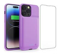 Coque Batterie pour iPhone 14 Plus/14Pro Max/13 Pro Max, 8600mAh Chargeur Portable Batterie Externe Puissante Power Bank Coque Rechargeable pour iPhone 14 Plus/14Pro Max/13 Pro Max[6.7] (Violet)